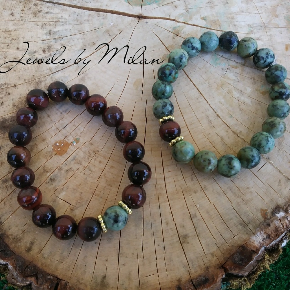 2 Piece His a& Hers Beaded Bracelet set